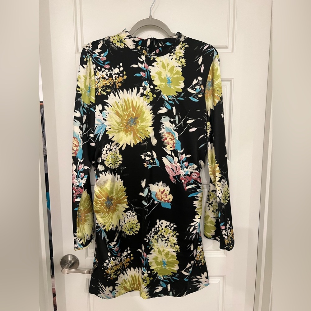 ZARA Gathered Printed Dress